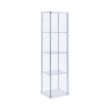 Coaster Home Furnishings White and Clear Curio Cabinet with 4 Glass Shelves