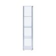 Coaster Home Furnishings White and Clear Curio Cabinet with 4 Glass Shelves