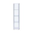 Coaster Home Furnishings White and Clear Curio Cabinet with 4 Glass Shelves