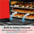 ARIA 10Qt White Air Fryer Oven with Rotating Rotisserie, Dehydration and Recipe Book