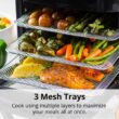 ARIA 10Qt White Air Fryer Oven with Rotating Rotisserie, Dehydration and Recipe Book