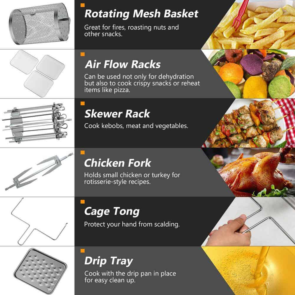 Costway 19 qt. White Air Fryer Oven with Dehydrator Rotisserie Costway 19 qt. White Air Fryer Oven with Dehydrator Rotisserie - Image 3