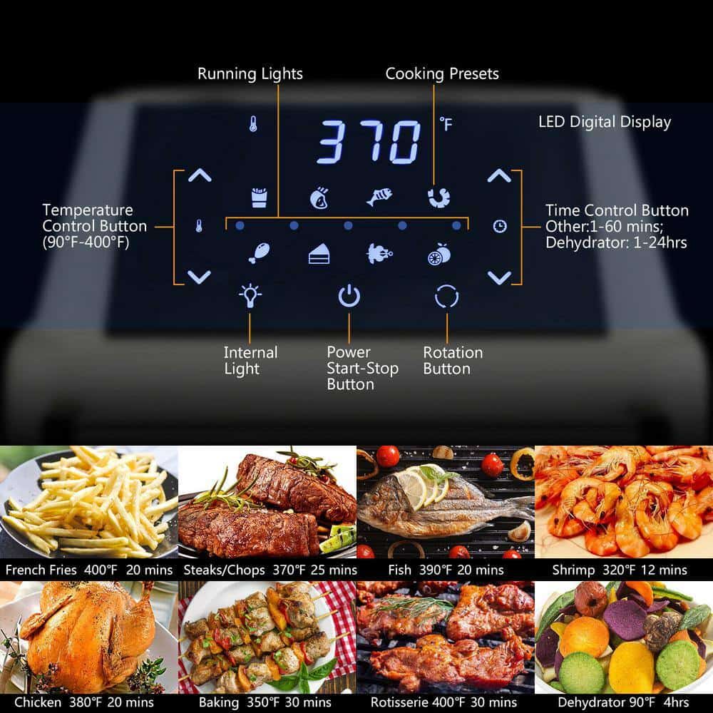 Costway 19 qt. White Air Fryer Oven with Dehydrator Rotisserie Costway 19 qt. White Air Fryer Oven with Dehydrator Rotisserie - Image 9