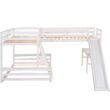 Harper & Bright Designs L-Shaped White Twin Over Full Triple Bunk Bed with Ladder, Slide and Desk Harper & Bright Designs L-Shaped White Twin Over Full Triple Bunk Bed with Ladder, Slide and Desk