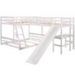 Harper & Bright Designs L-Shaped White Twin Over Full Triple Bunk Bed with Ladder, Slide and Desk Harper & Bright Designs L-Shaped White Twin Over Full Triple Bunk Bed with Ladder, Slide and Desk
