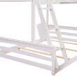 Harper & Bright Designs L-Shaped White Twin Over Full Triple Bunk Bed with Ladder, Slide and Desk Harper & Bright Designs L-Shaped White Twin Over Full Triple Bunk Bed with Ladder, Slide and Desk