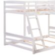 Harper & Bright Designs L-Shaped White Twin Over Full Triple Bunk Bed with Ladder, Slide and Desk Harper & Bright Designs L-Shaped White Twin Over Full Triple Bunk Bed with Ladder, Slide and Desk