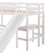 Harper & Bright Designs L-Shaped White Twin Over Full Triple Bunk Bed with Ladder, Slide and Desk Harper & Bright Designs L-Shaped White Twin Over Full Triple Bunk Bed with Ladder, Slide and Desk