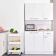 HOMCOM 71 in. White Freestanding Kitchen Cupboard with 3-Adjustable Shelves and 1-Drawer HOMCOM 71 in. White Freestanding Kitchen Cupboard with 3-Adjustable Shelves and 1-Drawer