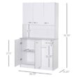HOMCOM 71 in. White Freestanding Kitchen Cupboard with 3-Adjustable Shelves and 1-Drawer HOMCOM 71 in. White Freestanding Kitchen Cupboard with 3-Adjustable Shelves and 1-Drawer