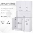 HOMCOM 71 in. White Freestanding Kitchen Cupboard with 3-Adjustable Shelves and 1-Drawer HOMCOM 71 in. White Freestanding Kitchen Cupboard with 3-Adjustable Shelves and 1-Drawer