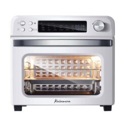 Kalamera  20 qt. 1700-Watt White Air Fryer Toaster Oven Preset Menu Program Cavity