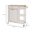 StyleWell Bainport Ivory Wooden Rolling Kitchen Cart Butcher Block Top and Trash Storage (34" W)
