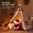 Besrey Kids Teepees Play Tent with Free String Lights & Mat, Portable Canvas Playhouse for Kids Indoor Outdoor Playing Besrey Kids Teepees Play Tent with Free String Lights & Mat, Portable Canvas Playhouse for Kids Indoor Outdoor Playing