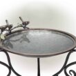 Alpine Corporation 22" x 24" x 36" Decorative Metal Birdbath Bowl on Stand, Rustic