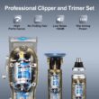 Hairspower Professional Cordless Hair Clippers for Men - T-Blade Trimmer and Nose Hair Trimmer Set