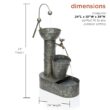 Alpine Corporation Rustic Metal Tiering Tin Water Fountain, 34 Inch Tall
