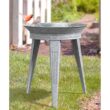 Panacea Galvanized Vintage Style Metal Bird Bath and Pedestal Stand, Gray