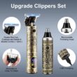 Hairspower Professional Cordless Hair Clippers for Men - T-Blade Trimmer and Nose Hair Trimmer Set