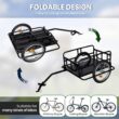 Comie Bike Cargo Trailer W/ Universal Bicycle Coupler, 16'' Wheels, Foldable Bike Wagon for Carrying Groceries, Luggage, Tools