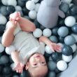 Gray Ball Pit, ∅ 2.75in 200 Balls Included, Memory Foam Ball Pits for Toddlers Soft Children Round Playpen 35 x 12 inch，Gray ball
