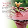 Alpine Corporation 28-Inch Metal Bird Bath with Birds and Leaves, Red