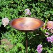 Achla BBHC-02T-S Hammered Staked Birdbath, Solid Copper & Black