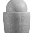 XBrand Modern Stone Textured Round Sphere Water Fountain w/LED Lights, Indoor Outdoor Décor, 25.6 Inch Tall, Grey