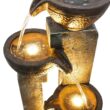 4-Tier Pots Outdoor Water Fountain for Garden - Outdoor Water Fountain for Yard, Floor Patio, Backyard and Home Art Decor