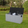 Syngar 75 Gallon Resin Deck Box on Wheels, Patio Large Storage Cabinet, Outdoor Waterproof Storage Chest, Storage Container for Outside Furniture Cushions, Garden Tools, Kids' Toys, Black, D7226