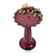 Alpine Corporation 28-Inch Metal Bird Bath with Birds and Leaves, Red