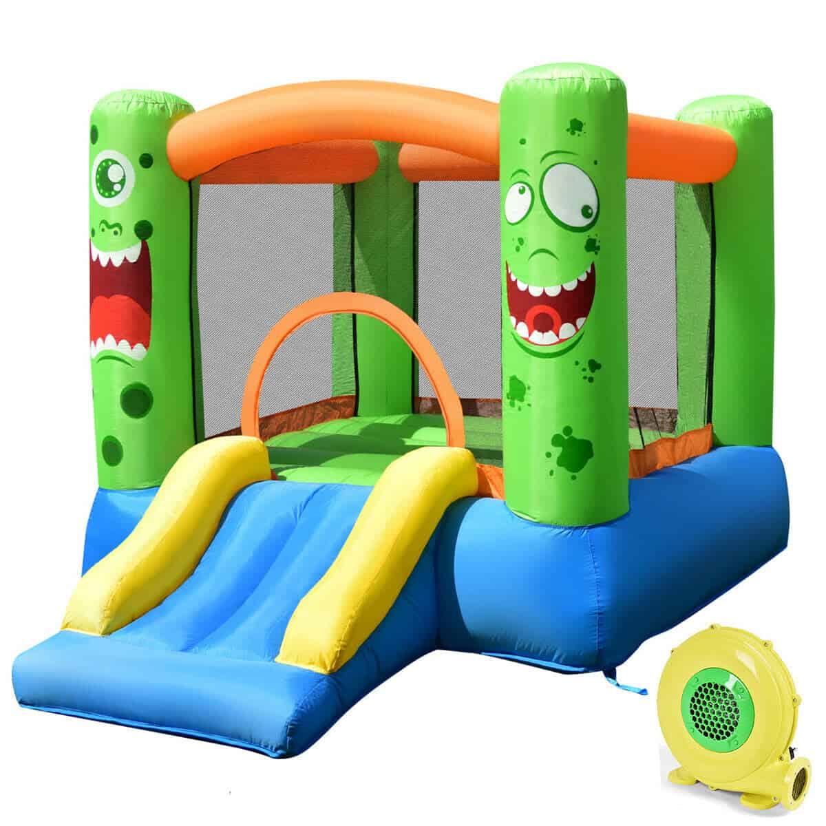 Topbuy Inflatable Bounce House Jumping Castle Kids Playhouse w/ Slider and 480W Blower Topbuy Inflatable Bounce House Jumping Castle Kids Playhouse w/ Slider and 480W Blower - Image 2