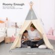 Besrey Kids Teepees Play Tent with Free String Lights & Mat, Portable Canvas Playhouse for Kids Indoor Outdoor Playing Besrey Kids Teepees Play Tent with Free String Lights & Mat, Portable Canvas Playhouse for Kids Indoor Outdoor Playing