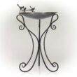 Alpine Corporation 22" x 24" x 36" Decorative Metal Birdbath Bowl on Stand, Rustic