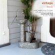 Alpine Corporation Rustic Metal Tiering Tin Water Fountain, 34 Inch Tall