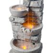 Teamson Home Stacked Stone Tiered Bowl Fountain with LED Light, Gray Teamson Home Stacked Stone Tiered Bowl Fountain with LED Light, Gray
