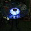 Solar Bird Bath with Metal Stand, Glass Bird Baths for Outdoors, Sea Turtle Pattern Bird Feeder for Garden, Yard, Lawn Decor