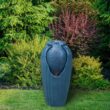 Teamson Home Indoor/Outdoor Glazed Contoured Vase Water Fountain with LED Lights, Blue