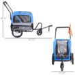 Aosom Elite-Jr 2-In-1 Dog Pet Bicycle Trailer, Jogging Stroller with 360-Degree Swivel Wheels & Large Easy Entry, Blue