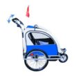 Aosom Elite 360 Swivel 2-In-1 Double Child Two-Wheel Bicycle Cargo Trailer And Jogger With 2 Safety Harnesses, Blue