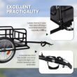 Comie Bike Cargo Trailer W/ Universal Bicycle Coupler, 16'' Wheels, Foldable Bike Wagon for Carrying Groceries, Luggage, Tools
