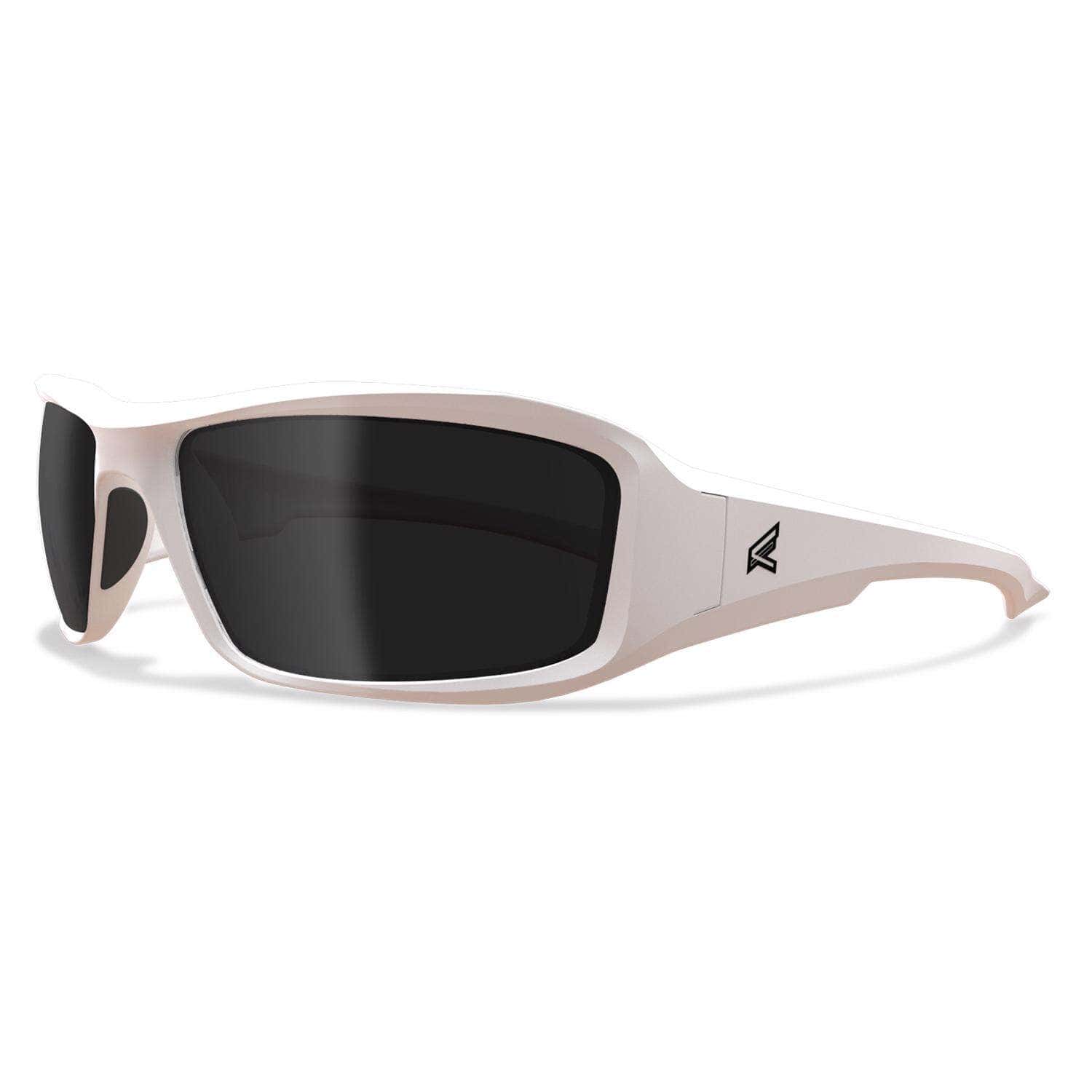 Edge Eyewear Brazeau Polarized Safety Glasses Smoke Lens White Frame 1 pk Edge Eyewear Brazeau Polarized Safety Glasses Smoke Lens White Frame 1 pk