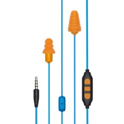 Plugfones Guardian Plus 29 dB Nylon/Silicone/Soft Foam 3.5 MM Jack Earplugs/Earphones w/Mic Blue/Ora