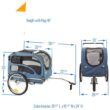 Rage Powersports Bicycle Dog Trailer Carrier, Blue, 56.25"L x 29.50"W x 36"H