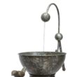 Alpine Corporation Rustic Metal Tiering Tin Water Fountain, 34 Inch Tall