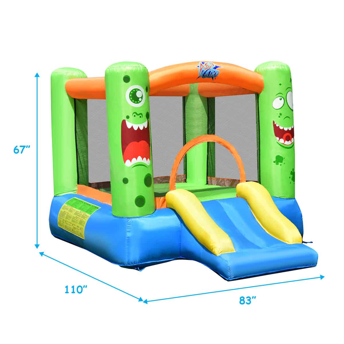 Topbuy Inflatable Bounce House Jumping Castle Kids Playhouse w/ Slider and 480W Blower Topbuy Inflatable Bounce House Jumping Castle Kids Playhouse w/ Slider and 480W Blower - Image 8