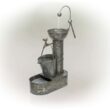 Alpine Corporation Rustic Metal Tiering Tin Water Fountain, 34 Inch Tall