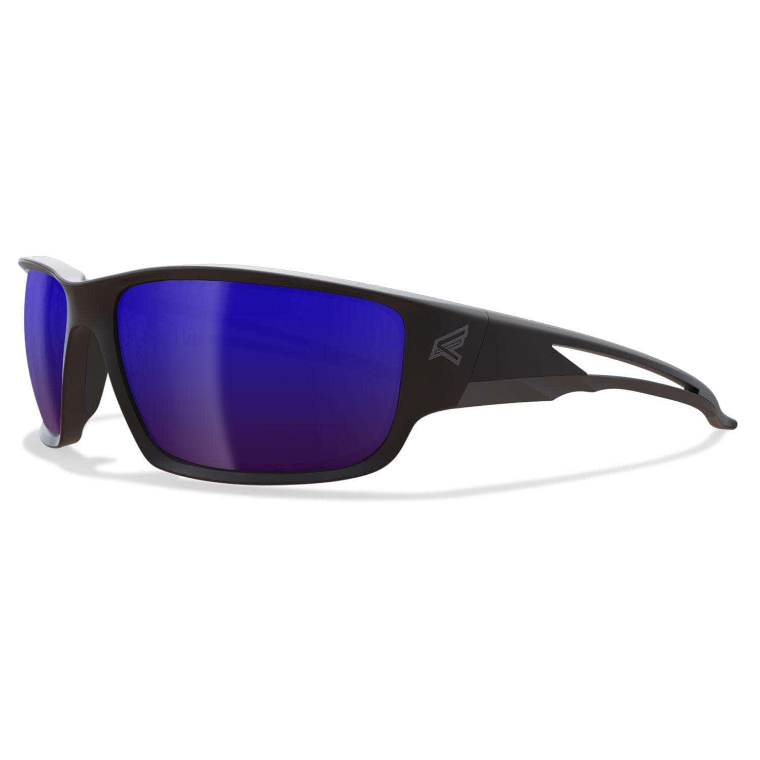 Edge Eyewear Kazbek Polarized Wraparound Safety Glasses Blue Mirror Lens Black Frame 1 pc Edge Eyewear Kazbek Polarized Wraparound Safety Glasses Blue Mirror Lens Black Frame 1 pc
