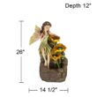 John Timberland Outdoor Floor Water Fountain with Light LED 26" High Cascading Garden Fairy and Sunflowers for Yard Garden Patio