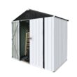 6' x 4' Outdoor Metal Storage Shed, Galvanized Steel Garden Shed with Lockable Doors, Outdoor Storage Shed